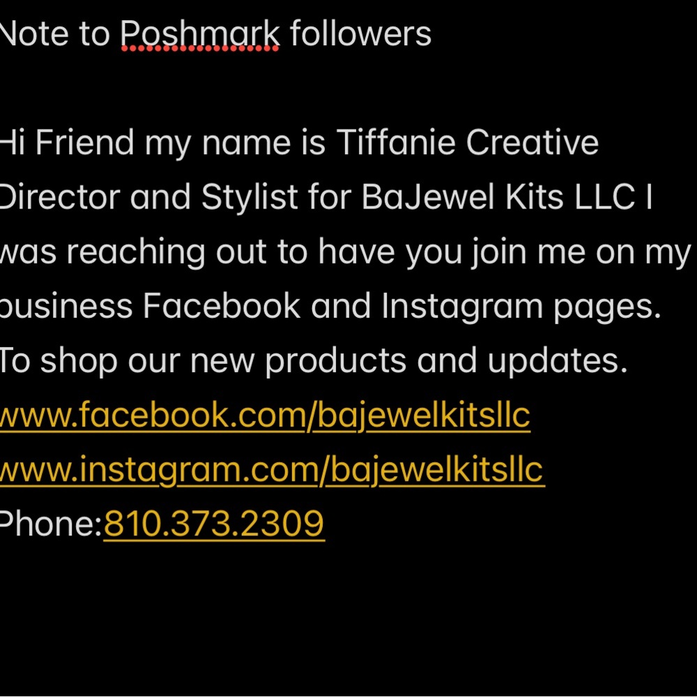 Black Business Contact Information Card